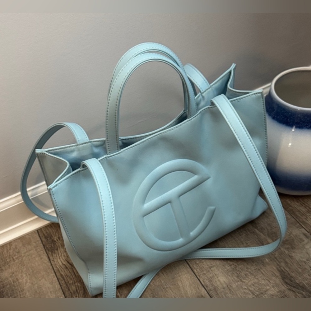 Authentic Telfar Light Blue large Tote Bag